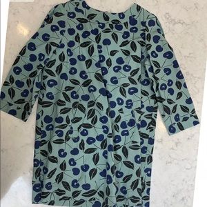 Girls bonpoint blue/green cherry dress size 8